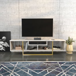 Hanah Home Asal 150 - Gold, Ephesus Soporte de TV Oro y Blanco